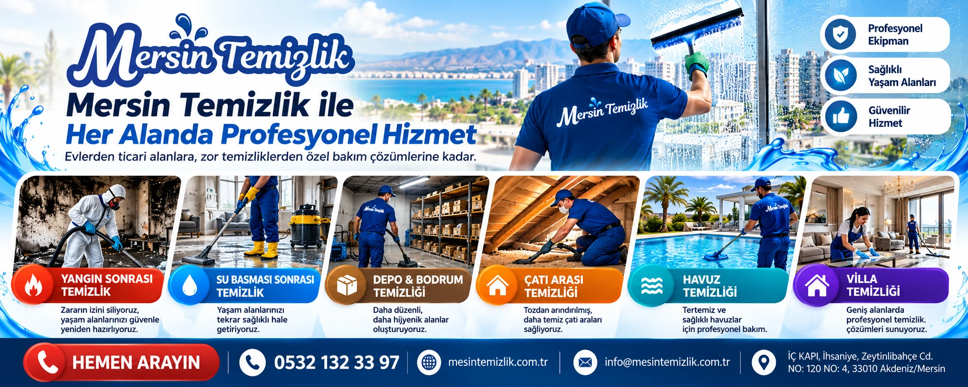 Mersin’de evlerden ticari alanlara her alanda profesyonel temizlik hizmetleri